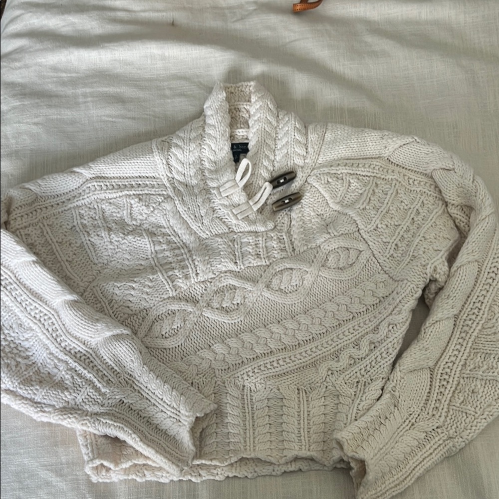Rag and Bone Cozy Cream Cable Knit Sweater